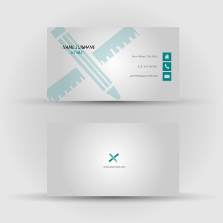 Set of modern vector business card template - front and back sideのイラスト素材