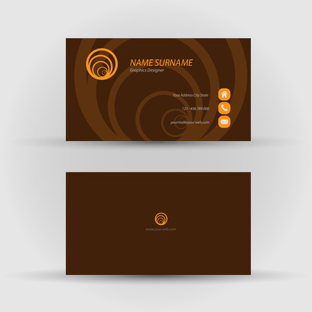 Set of modern business card template - front and back sideのイラスト素材