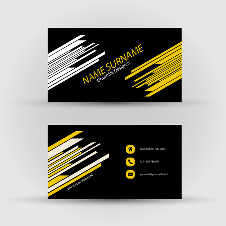Set of modern vector business card template - front and back sideのイラスト素材