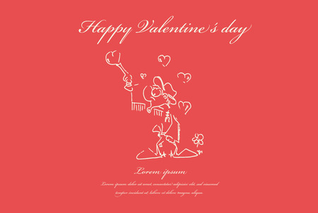 Happy Valentines day, wedding greeting card. Vector. Illustration.のイラスト素材