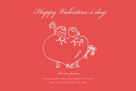 Happy Valentines day, wedding greeting card. Vector. Illustration.のイラスト素材