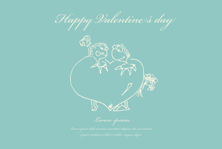 Happy Valentines day, wedding greeting card. Vector. Illustration.のイラスト素材