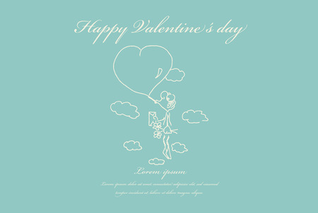 Happy Valentines day, wedding greeting card. Vector. Illustration.のイラスト素材