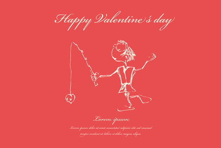 Happy Valentines day, wedding greeting card. Vector. Illustration.のイラスト素材