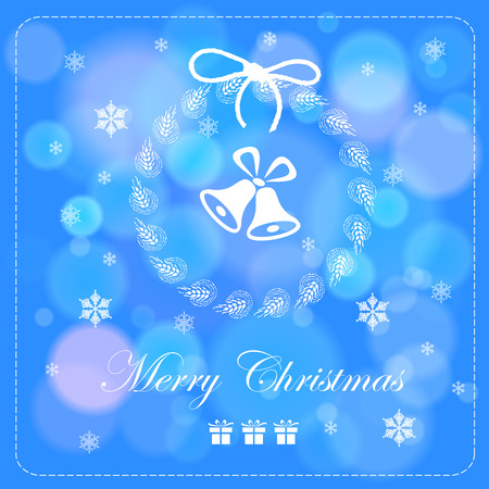 I Wish You A Merry Christmas, Vintage card, Vector, Illustrationのイラスト素材