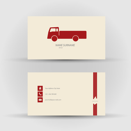 Set of modern vector business card , driver - front and mack sideのイラスト素材
