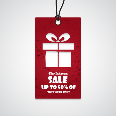 Merry Christmas sale background with gift. Vector illustration.のイラスト素材