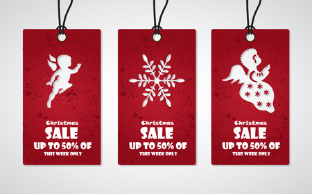 Set Merry Christmas sale background. Vector illustration.のイラスト素材