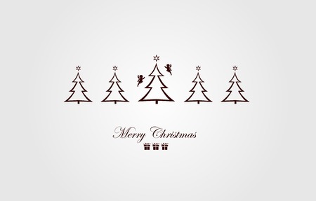 Vintage Christmas Card . Beautiful Christmas tree illustration. Vectorのイラスト素材