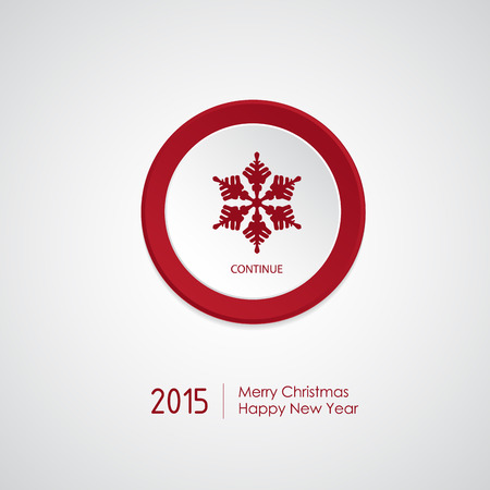 Merry Christmas card with long Shadow and with snow flakes. Vector Illustration.のイラスト素材