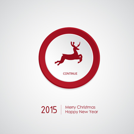 Merry Christmas card with long Shadow and with reindeer. Vector Illustration.のイラスト素材