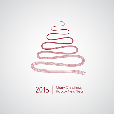 Merry Christmas card with tree. Vector Illustration.のイラスト素材