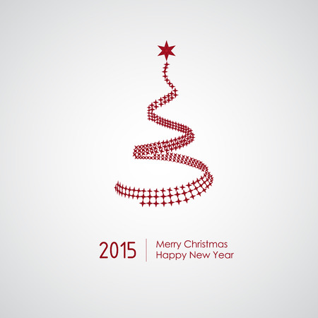 Merry Christmas card with tree. Vector Illustration.のイラスト素材