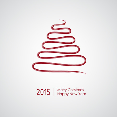 Merry Christmas card with tree. Vector Illustration.のイラスト素材
