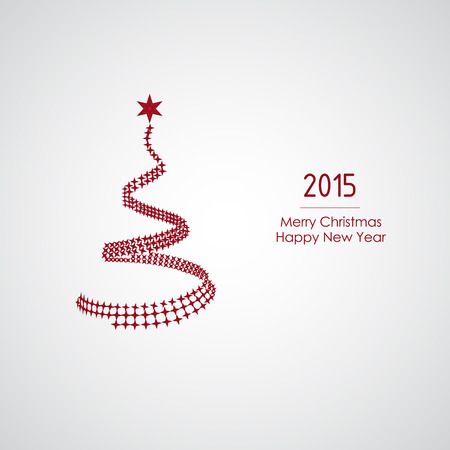 Merry Christmas card with tree. Vector Illustration.のイラスト素材