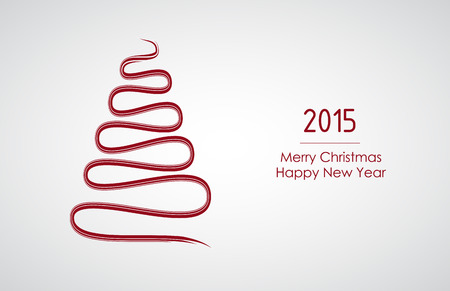 Merry Christmas card with tree. Vector Illustration.のイラスト素材