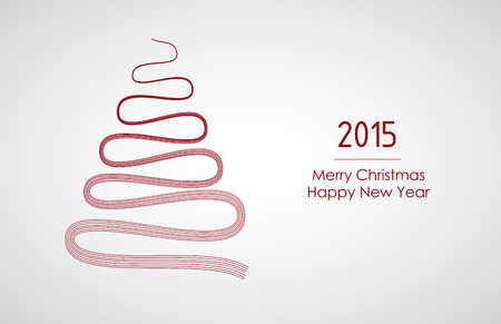 Merry Christmas card with tree. Vector Illustration.のイラスト素材