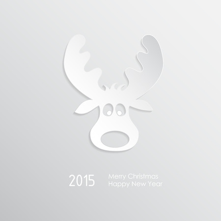 Merry Christmas card with reindeer. Vector Illustration.のイラスト素材