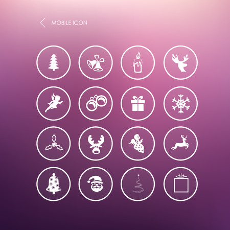 Simple Merry Christmas mobile icon. Vector, illustration. Designのイラスト素材