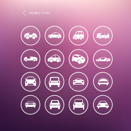 Cars mobile icons set different vector car forms. Web icons.のイラスト素材