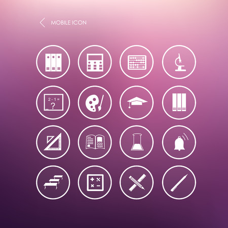 Vector seamless pattern with education mobile icons - abstract. Vector.のイラスト素材
