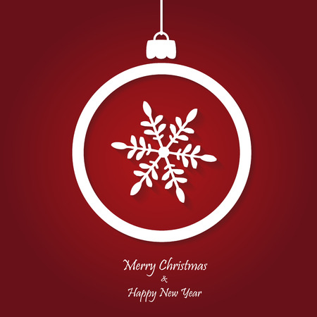 vector red christmas background. cut paper design. xmas cardのイラスト素材