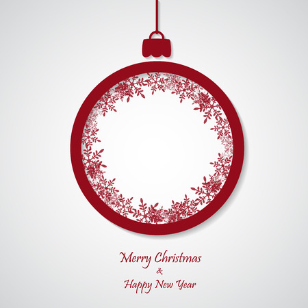 vector red christmas background with snowflakes. cut paper design. xmas cardのイラスト素材