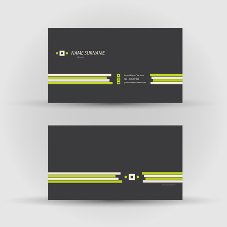 Set of modern vector business card template - front and back sideのイラスト素材