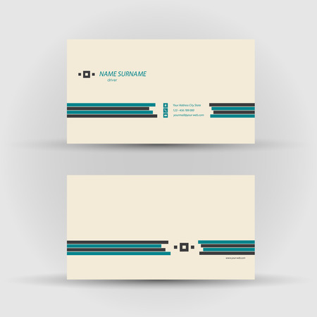 Set of modern vector business card template - front and back sideのイラスト素材