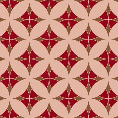 Abstract Circular Tiles Seamless Pattern. Geometric texture. Repeating background.の写真素材