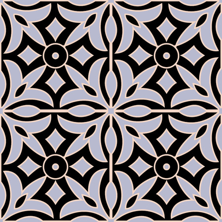 The Moroccan mural decorative design seamless pattern and. Ceramic floor tiles. Collection patchwork pattern. Perfect for printing on fabric, ceramic tile or paper. Colorful vector illustration.のイラスト素材