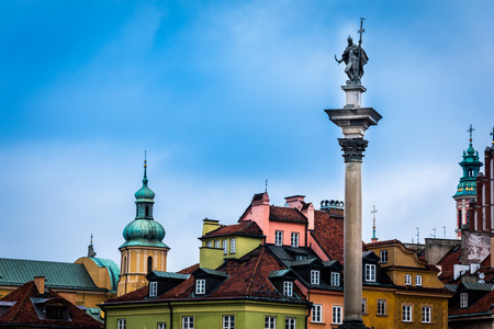 The Column of Sigmund the 3rd on the Castle Square in Warsaw, Polandのeditorial素材