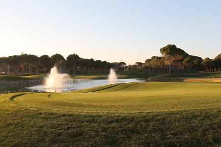 Sunset over Pines Golf Courseの写真素材