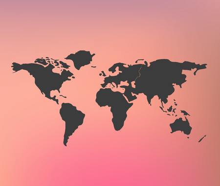 World map illustration vector eps 10 on blurred pink background meshのイラスト素材