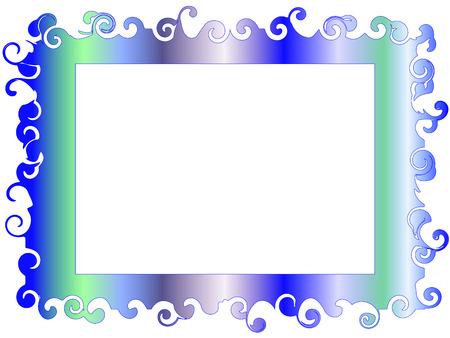 Decorative frame in soft tones blue-greenのイラスト素材