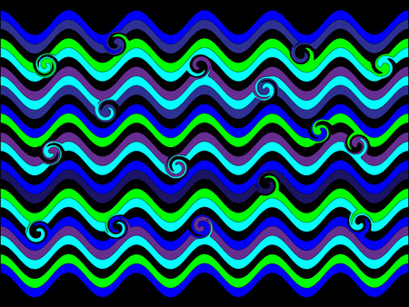 Wild blue-green wavesのイラスト素材