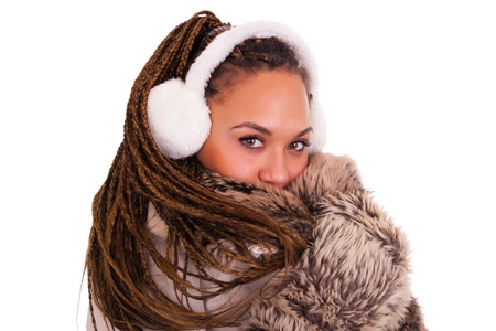 young beautiful african women isolated background
