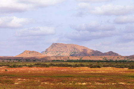 Mountains landscape in Boavista, Cabo Verdeの写真素材