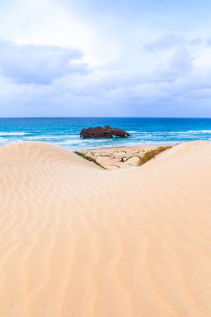 Wreck boat on the coast of Boa Vista in Cape Verde, Cabo Verdeの写真素材