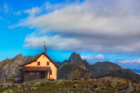 Alpine hut in the solitudeのeditorial素材