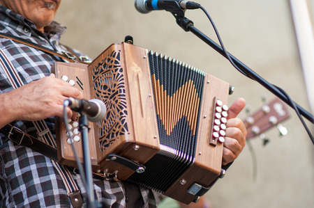 a musician makes his performance during a partyの写真素材
