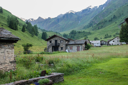 alpine hutの写真素材