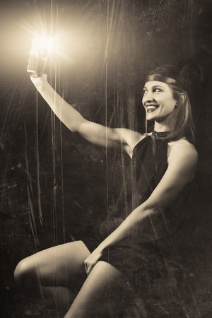 primitive Selfieの写真素材