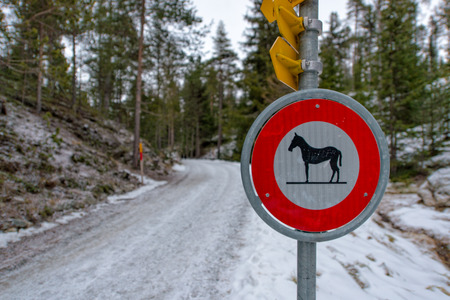 road signs for horsesの写真素材