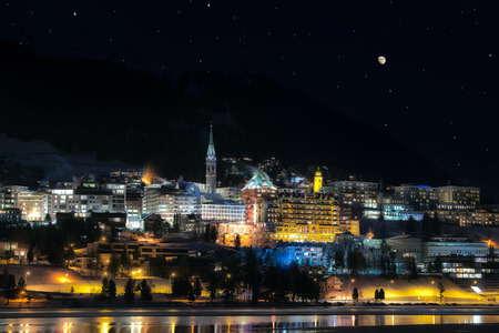 St.Moritz by nightの写真素材