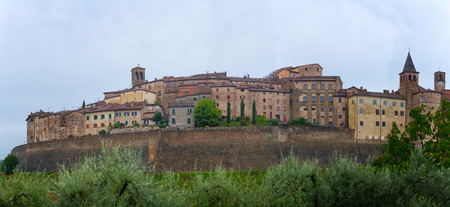 Panorama of Anghiari medieval village in Tuscany - Italyの写真素材