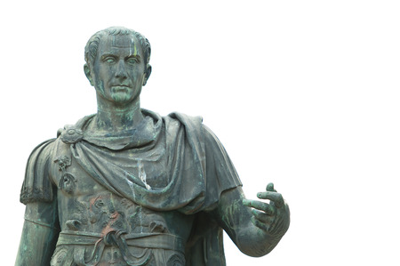Bronze statue near the Roman Forum emperor Julius Caesar