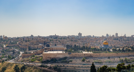 Panorama of Jerusalem the esplanade of the mosques. Israelのeditorial素材