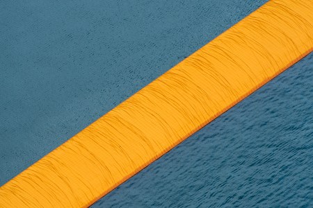 Peschiera Maraglio, Italy - June 17, 2016: The floating piers. The artist Christo walkway on Lake Iseo. The day before the openingのeditorial素材