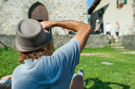 man photos actors during the performanceの写真素材